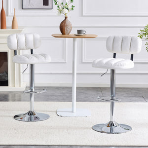 Adjustable Height Bar Stools With Footrest for Kitchen Island (Set of 2)