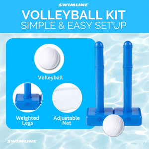 Swimline 9186 Cross Inground Swimming Pool Fun Volleyball Net Game Water Set