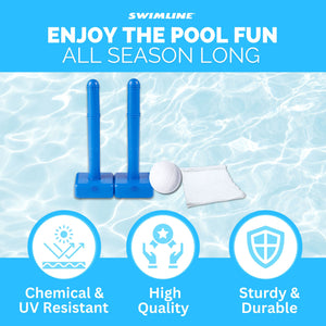 Swimline 9186 Cross Inground Swimming Pool Fun Volleyball Net Game Water Set