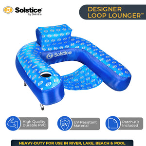 New Swimline 15120DC Swimming Pool Float Inflatable Designer Loop Fabric Lounger
