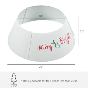 26 Inch Christmas Tree Collar Ring with Metal Stand Cover - Silver