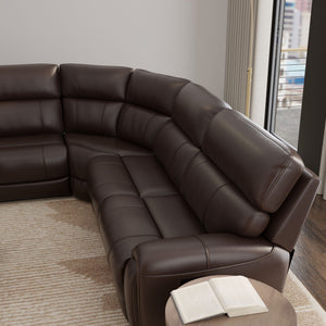 Brazil - Power Sectional With Adjustable Headrest & Footrest - Dark Brown