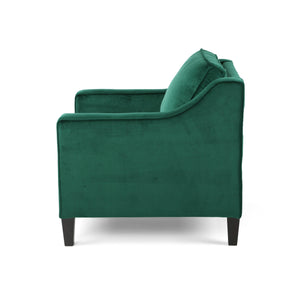 Green Velvet Upholstered Club Chair