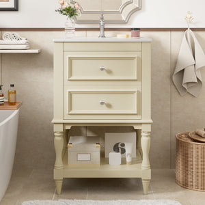 20'' Bathroom Vanity with Ceramic Sink and Storage Cabinet