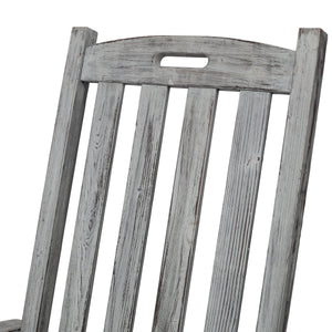 Wooden Oversized Porch Rocker Chair With Wide Seat and Tall Backrest