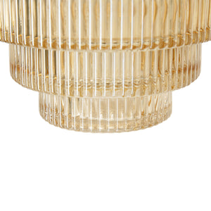 D5.9x6.7' Tiered Geometric Amber Luster Clear Vase, Set of 2