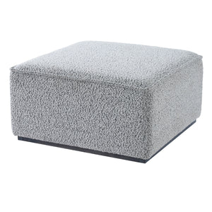 Square Upholstered Ottoman with Black-and-White Fabric