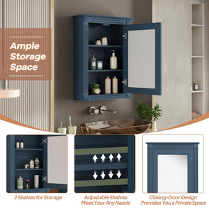 Wall Mounted Bathroom Storage Medicine Cabinet For Over Toilet With Mirror
