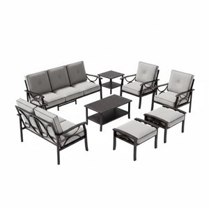 Patio Furniture Set with Coffee Table and Cushions for Backyard