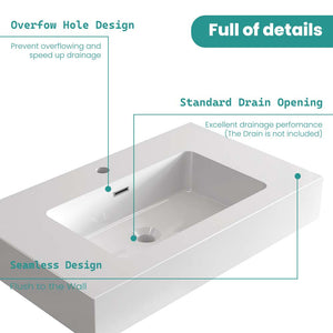 Glossy White Integrated Solid Surface Basin