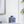 5x5x8' Hand Painted Square Canister with Blue and White Floral Pattern