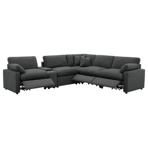 Hollander - 6 Piece Modular Power Reclining Sectional - Dark Gray