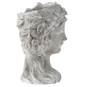Cement Bust Wall Planter Indoor Outdoor Home Garden Decor, 8 - Gray
