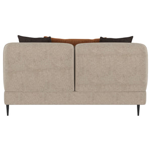 Repley - Upholstered Sculpted Track Arm Loveseat - Beige