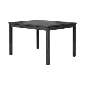 5 Piece Transitional Dining Room Set 48" Wood Dining Table with 4 Upholstered Side Chairs Charcoal Finish