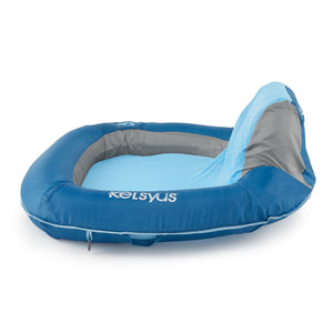 Kelsyus Floating Pool Lounger Inflatable Chair with Cup Holder & Clips, Blue - TRAPSKI