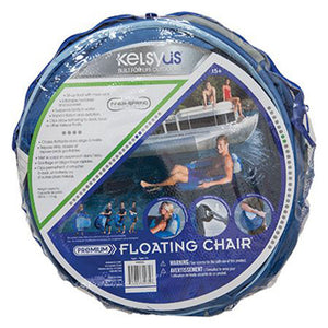 Kelsyus Floating Pool Lounger Inflatable Chair with Cup Holder & Clips, Blue - TRAPSKI
