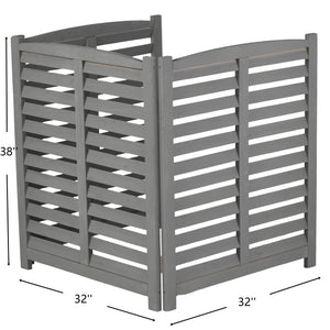 3 Panel Outdoor Wooden Air Conditioner Fence