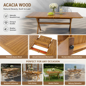 7-Piece Acacia Wood Outdoor Dining Set