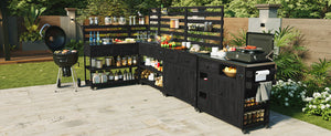 TOPMAX 41.7'' Large Patio Rolling Kitchen Island with Sink