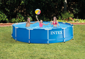 Intex 12ft x 30in Metal Frame Round Swimming Pool Set 530 GPH Pump & 6 A Filters