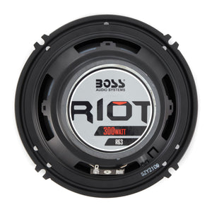 Boss Audio R63 Riot 6.5" 300W 4 Ohm Car Audio Coaxial Stereo Speaker, 2 Pairs