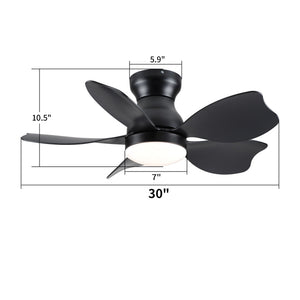 Low Profile Flush Mount Ceiling Fan With Light