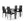 5 Pieces Dining Table Set For 4, Kitchen Room Tempered Glass Dining Table, 4 Faux Leather Chairs - Black