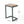 C Shaped End Table With Iron Base And Fir Wood Top