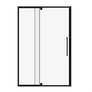 Semi-Frameless Pivot Hinged Glass Shower Door 56-60 in W x 72 in H, Matte Black