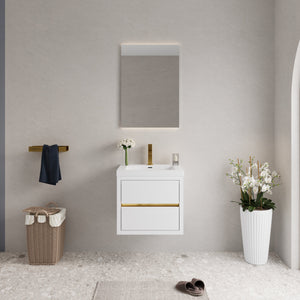 24" Wall-Mounted Bathroom Vanity with Sink and Storage Cabinet