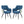 Side Chair, Living Room Bedroom Kitchen Vanity Accent Chair (Set of 2) - Blue
