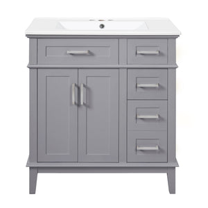 Modern Bathroom Vanity With Sink, Storage Cabinet, Soft Close Doors, Deep & Standard Drawers