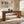 Walnut-Colored Rubber Wood Dining Table with Rattan Accents