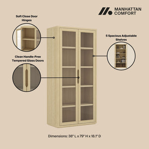 Rivington - Bookcase Cabinet With Glass Doors