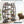 Triple Wide Oval Etagere Bookcase With Shelves For Living Room