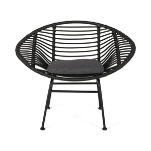 Cordella Outdoor Woven Wicker Chairs with Cushions, Set of 2