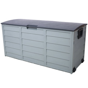 All Weather UV Pool Deck Box Storage Shed Bin with Wheels