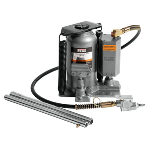 Jet 456620 AHJ-20 Heavy Duty Steel 20 Ton Air and Hydraulic Bottle Jack, Black - TRAPSKI