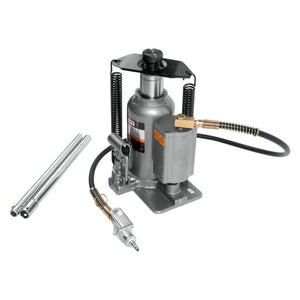 Jet 456620 AHJ-20 Heavy Duty Steel 20 Ton Air and Hydraulic Bottle Jack, Black - TRAPSKI
