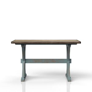 X Based Counter Height Dining Table - Aqua Blue