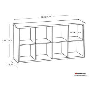 ClosetMaid Bookcase Open Back 8-Cube Storage Organizer, Graphite Gray (2 Pack)