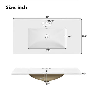 Bathroom Vanity With Sink, Soft Close Doors, 4 Storage Drawers