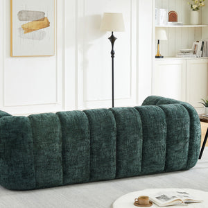 Quilted Cloud Sofa With Rounded Armrests And Piano Key Backrest Design