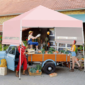 17 Feet x 10 Feet Foldable Pop Up Canopy with Adjustable Instant Sun Shelter