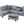 Irine - Sectional Sofa With Ottoman - Gray