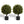 Artificial Ball Topiary Tree Decoration In Pot (Set of 2) - Green