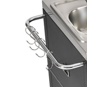 K&K 55.5" Outdoor Kitchen Island with Sink