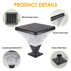 15" Black Outdoor Post Light - LED with Remote Control