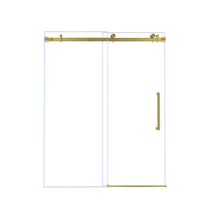 Frameless Single Sliding Shower Door With Handle And Square Tube Track